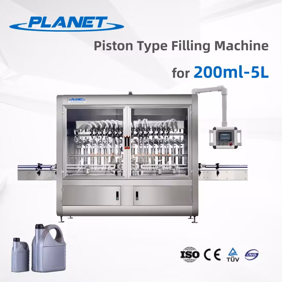 High Accuracy 0.5-5L Motor Oil Brake Oil Engine Oil Petrol Oil Antifreeze Lubricant Oil Bottle Filling Capping Bottling Packing Machine