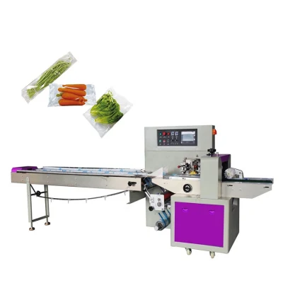 Laitue et oignon Tomate Concombre Saucisse horizontale Tortillas de poulet Légumes surgelés Fruit Flowpack Machine à emballer